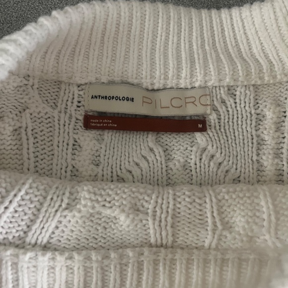 Anthropologie white knit sweater - Picture 3 of 3